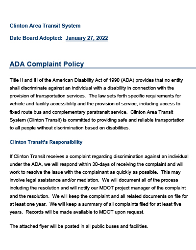 ada policy