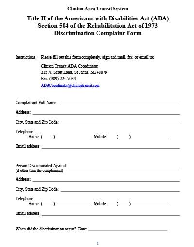 ADA compliant form