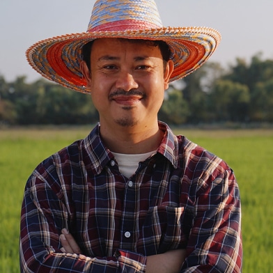 Rural man wearing a hat