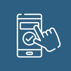 mobile app icon with blue background