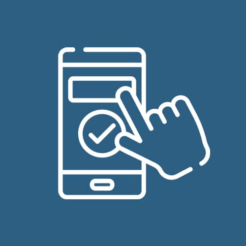 mobile app icon with blue background