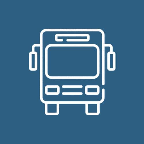 bus icon with blue background