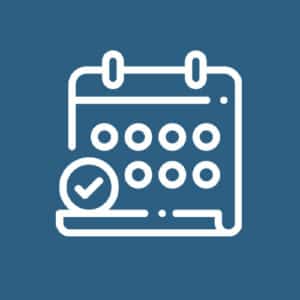 calendar icon with blue background