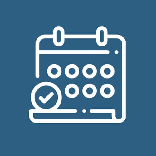 calendar icon with blue background