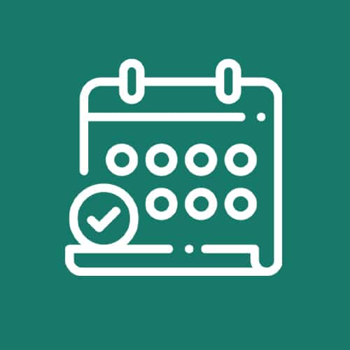 calendar icon with green background