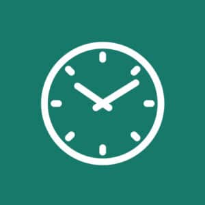 Clock icon on a green background