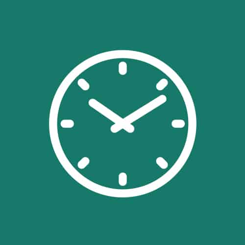 Clock icon on a green background