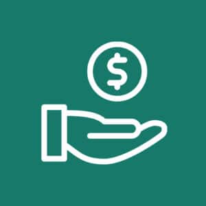 Affordable icon with green background