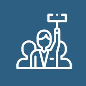 public bid icon with blue background